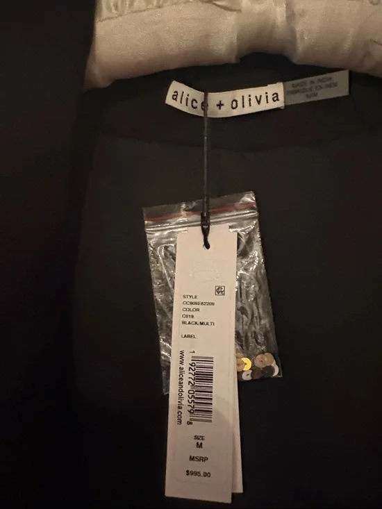 Alice + Olivia Multicolor Sequin Zebra Stripe Blazer - Picture 3 of 6